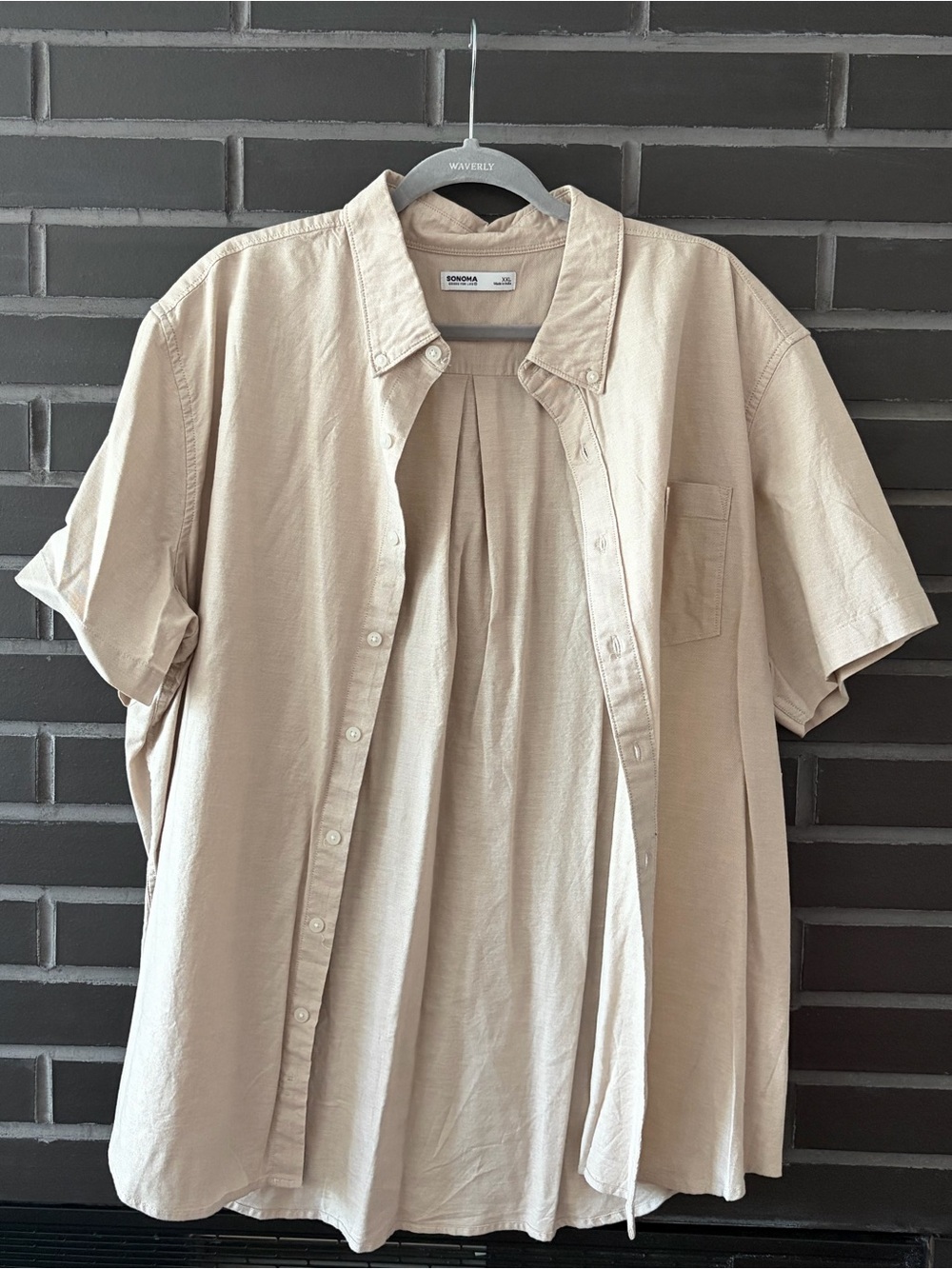 NWT beige button up shirt